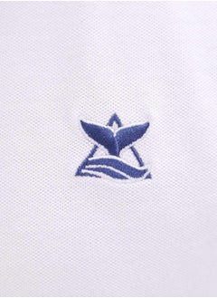 GIORDANO Men's Embroidery Solid Polo - White  - Image 5