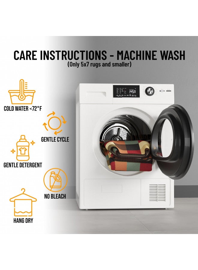 Ottomanson Machine Washable Checkered Design Non-Slip Rubberback 2x5 Traditional Runner Rug for Hallway, Kitchen, Bedroom, Entryway, 20" x 59", Multicolor - Image 5