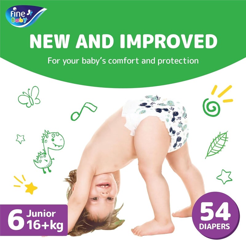 Fine Baby , Size 6, Junior 16+ kg, 54 Diapers (Pack of 3) - Image 2