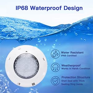 ZHFEISY 11.6Inch Pool Lights for Inground Pool, AC12V 45w Color Changing LED Inground Pool Light with Remote, Underwater Swimming Pool Lights w/ 4.9Feet Cord, NO Transformer, Fit for Pool Wall - Image 4