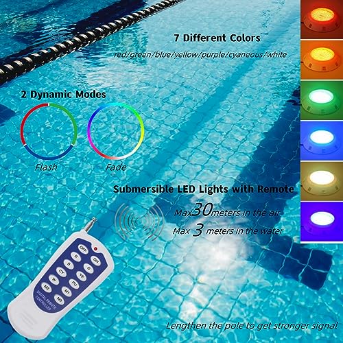 ZHFEISY 11.6Inch Pool Lights for Inground Pool, AC12V 45w Color Changing LED Inground Pool Light with Remote, Underwater Swimming Pool Lights w/ 4.9Feet Cord, NO Transformer, Fit for Pool Wall - Image 3