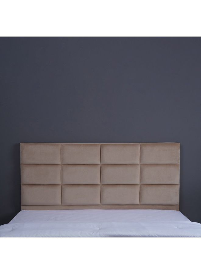 Karnak Square Design Upholstered Velvet Bed Frame Bedroom Furniture Strong And Sturdy Modern Design Wooden Bed | Quiet & Comfortable Bed (King - 180x200cm, Beige) - Image 3