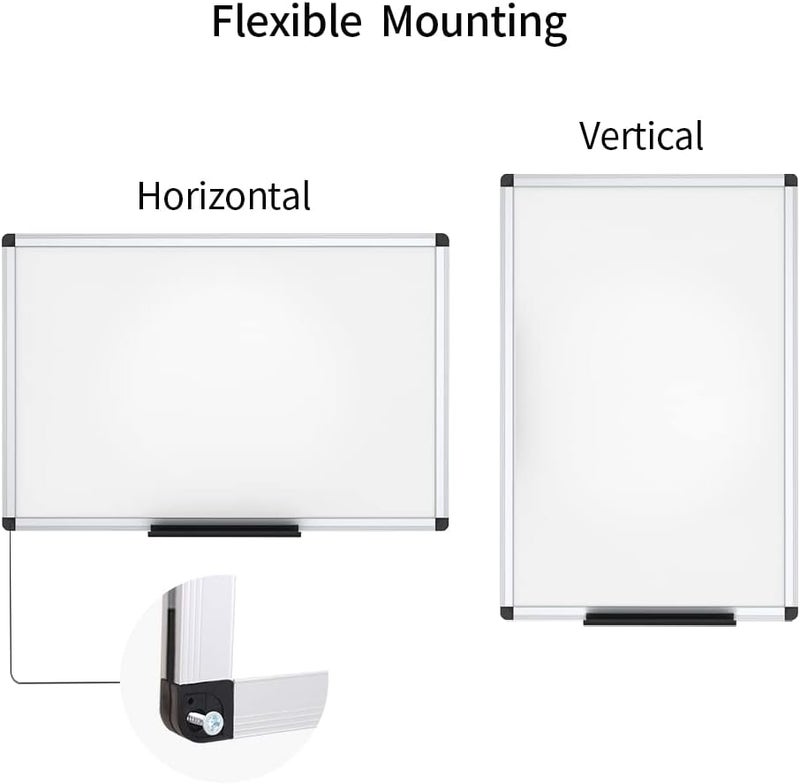 VIZ-PRO Magnetic Whiteboard/Dry Erase Board, 36 X 24 Inches, Includes 1 Eraser & 2 Markers & 4 Magnets - Image 2