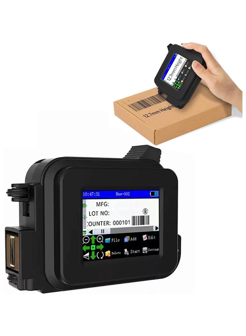 Mini HD Inkjet Printer, Editable Handheld Inkjet Printer, Solvent-Based Quick-Drying Ink, Supports 26 Languages, HD Color Screen, Touchscreen Operation, Used For Date Labels/Barcodes/Text/Numbers/Nm - Image 1