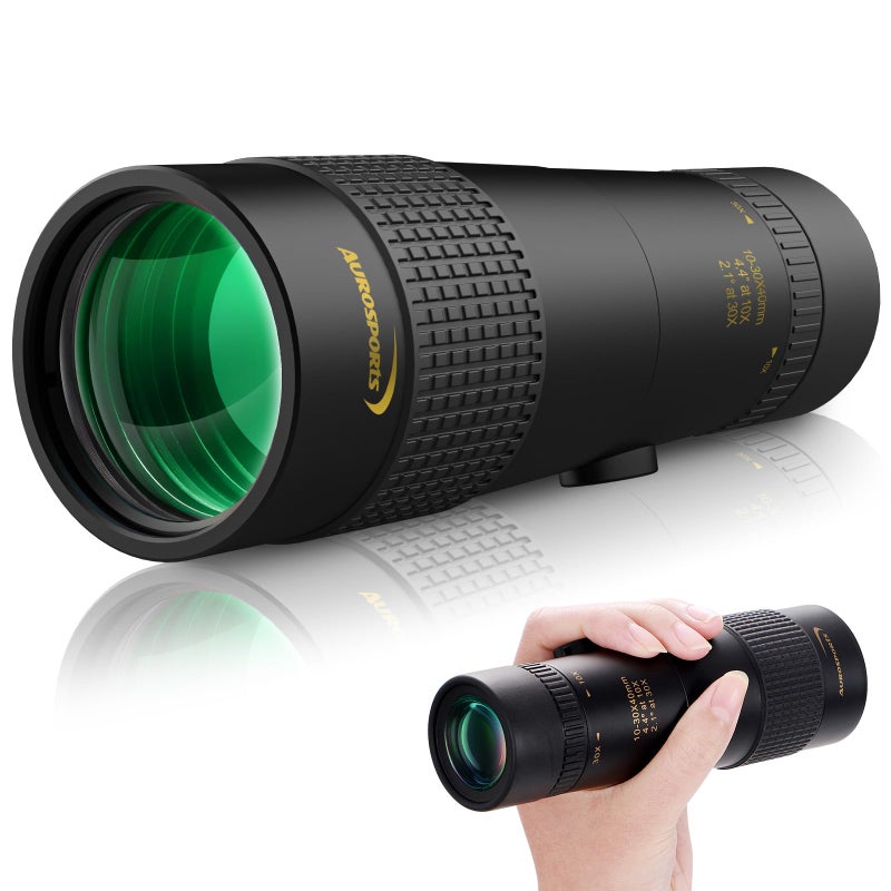 Aurosports Aurosports 10-30x40 Zoom Monocular for Adults, Monocular Telescope High Power with Bak4 Prism, Compact Monoculars for Bird Watching Traveling Hunting Camping  - Image 1