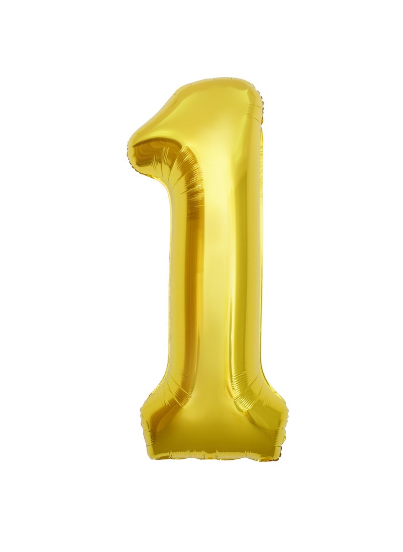 Party Zone Gold Foil Balloon Number 1 52" 