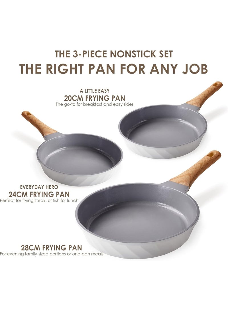 Caannasweis غير عصا الجرانيت مقلي وعاء Skillet,20cm/24cm/28cm غير عصا البطينة المقلي وعاء , البطينة البيض وعاء, حجر طبخ أدوات الطهي وعاء,مقبض الباكيليت متوافق مع لوحة ساخنة, الهالوجين, السيراميك ومواقد الغاز الاستقراء متوافق, PFOA مجانا,غسالة صحون آمنة - Image 2
