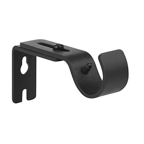Anndason Heavy Duty Adjustable Curtain Rod Brackets Holders - 1 Inch Rod, Black Color, (Set of 2) - Image 2