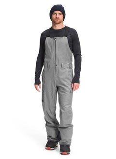 THE NORTH FACE Freedom Bib Mens Snowboard Pants TNF Medium Grey Heather Sz S  - Image 2
