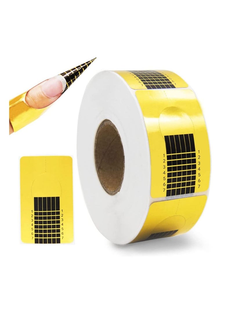 LA PERLA TECH  500 قطعة من ملصقات إرشادات أشكال تمديد الأظافر، نصائح ورقية لفن الأظافر لتمديد شكل أظافر جل الأكريليك - Image 1