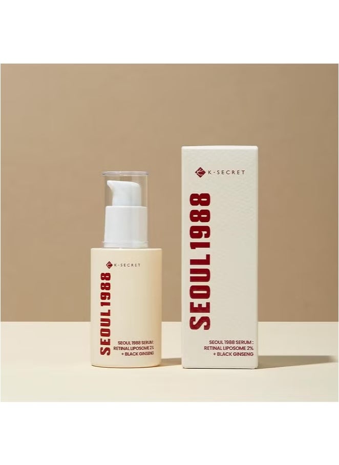 K-SECRET - KSECRET SEOUL 1988 Serum : Retinal Liposome 2% + Black Ginseng, 30ml/1.01fl.oz | 58% Black Ginseng Extract | Retinal serum, Bakuchiol, VitaminC&3Peptides for Wrinkle Care | Korean Skincare | seoul1988 - Image 1