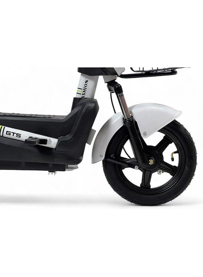 AL BADER ALBADER Electric Scooter V27+ With Manual Pedals and Double Seats, Max Speed 30-40 KM/H Range 35 KM 48V With 4 Batteries, Electric Kick Scooter for Adults with Front Basket, 14-inch Wheels  - Image 4