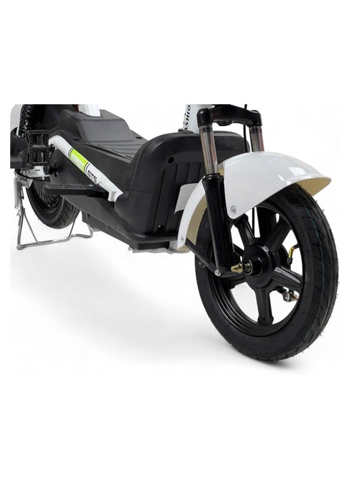 AL BADER ALBADER Electric Scooter V27+ With Manual Pedals and Double Seats, Max Speed 30-40 KM/H Range 35 KM 48V With 4 Batteries, Electric Kick Scooter for Adults with Front Basket, 14-inch Wheels  - Image 3