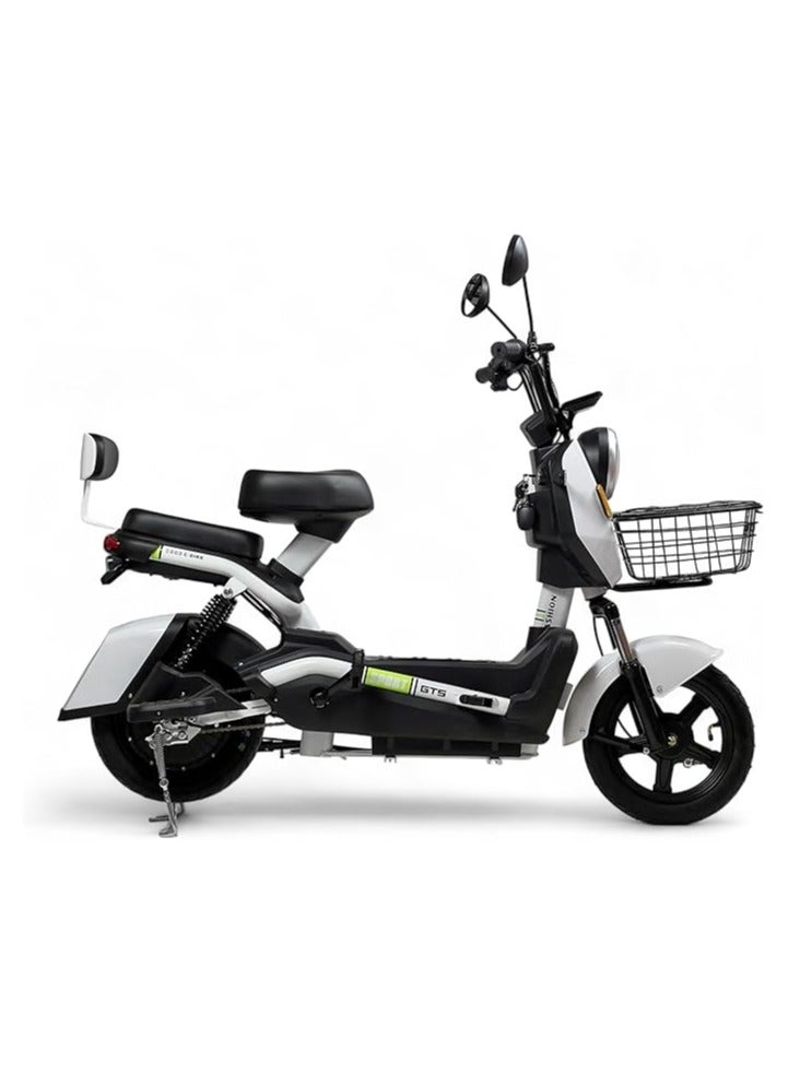 AL BADER ALBADER Electric Scooter V27+ With Manual Pedals and Double Seats, Max Speed 30-40 KM/H Range 35 KM 48V With 4 Batteries, Electric Kick Scooter for Adults with Front Basket, 14-inch Wheels  - Image 2