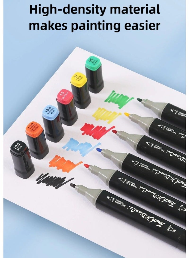 TOUCHFIVE 80-Piece Graphic Marker Pen, Dual Pen Tip Drawing Markers Pen with bag - Image 5