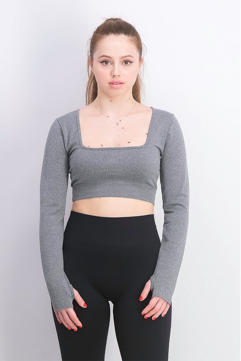 XOXO Women Regular Fit Long Sleeve Tops, Grey - Image 1