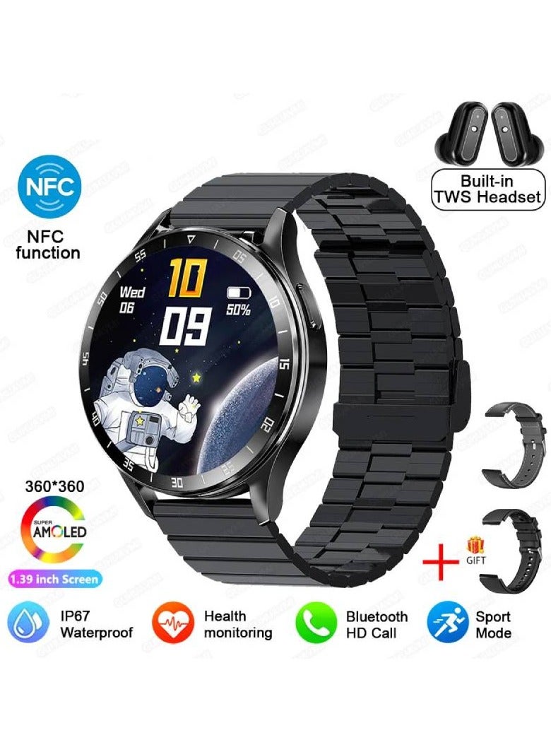 AROAQ Hot selling X10 Bluetooth Headset Smart Watch 2-in-1 1.39 Large Screen TWS Sports Business Bracelet  - Image 1