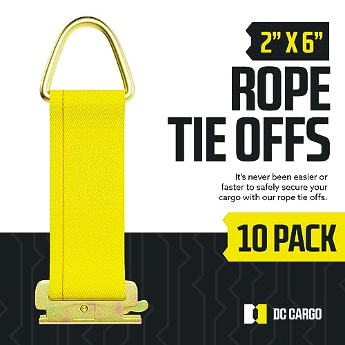 DC Cargo Mall أربطة ربط حبال E-Track من DC Cargo Mall، 2" × 6" - حزمة 10، مع حلقة D (قوة كسر 3000 رطل)، ملحقات E Tack لتأمين الحمولة في الشاحنات، المقطورات، القوارب، الفانات، السيارات. - Image 2