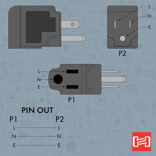 Hosa PWA-486 NEMA 5-15R to NEMA 5-15P Right-Angle Power Adaptor - Image 3