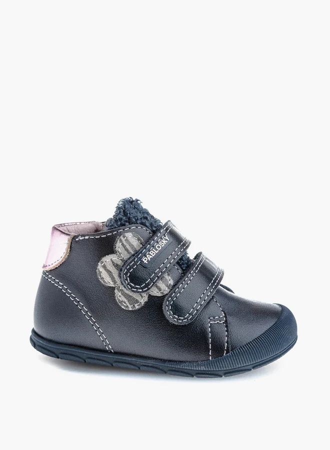Pablosky Girls' High Top Sneakers with Hook and Loop Closure - 059820