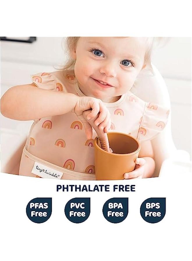 Tiny Twinkle Mess Proof Baby Bibs for Eating - Waterproof, Wipeable Bibs - Toddler Bibs - Travel Friendly - PFAS, PVC, BPA, Phthalate Free - Baby Food Bibs(3 Pack,Unicorn) - Image 2