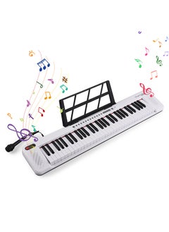 61-Key Electronic Piano Multifunctional 61 Keys Piano Keyboard Portable Musical Instrument Illuminated Keyboard Digital Piano with Music Score Stand/Microphone