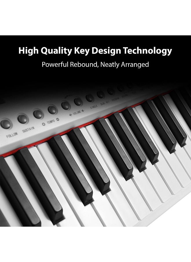 Generic - 61-Key Electronic Piano Multifunctional 61 Keys Piano Keyboard Portable Musical Instrument Illuminated Keyboard Digital Piano with Music Score Stand/Microphone - Image 1