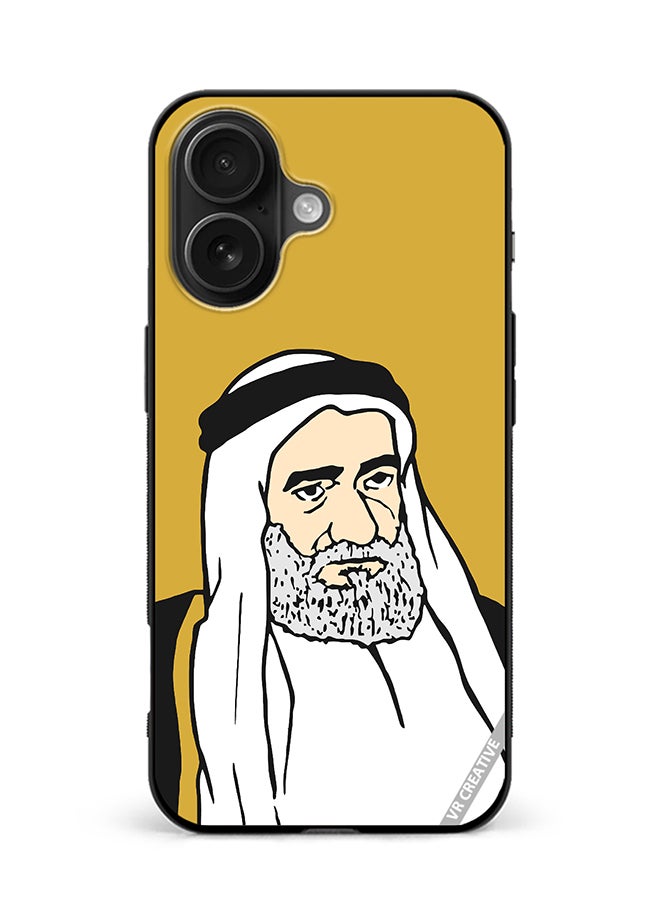Protective Case Cover For Apple iPhone 16 Sheikh Mohammed Bin Hamad Al Sharqi Design Multicolour