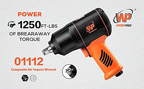 WP WORKPAD WORKPAD 1/2-Inch Composite Air Impact Wrench with Twin Hammers, Pneumatic Tools - Image 3