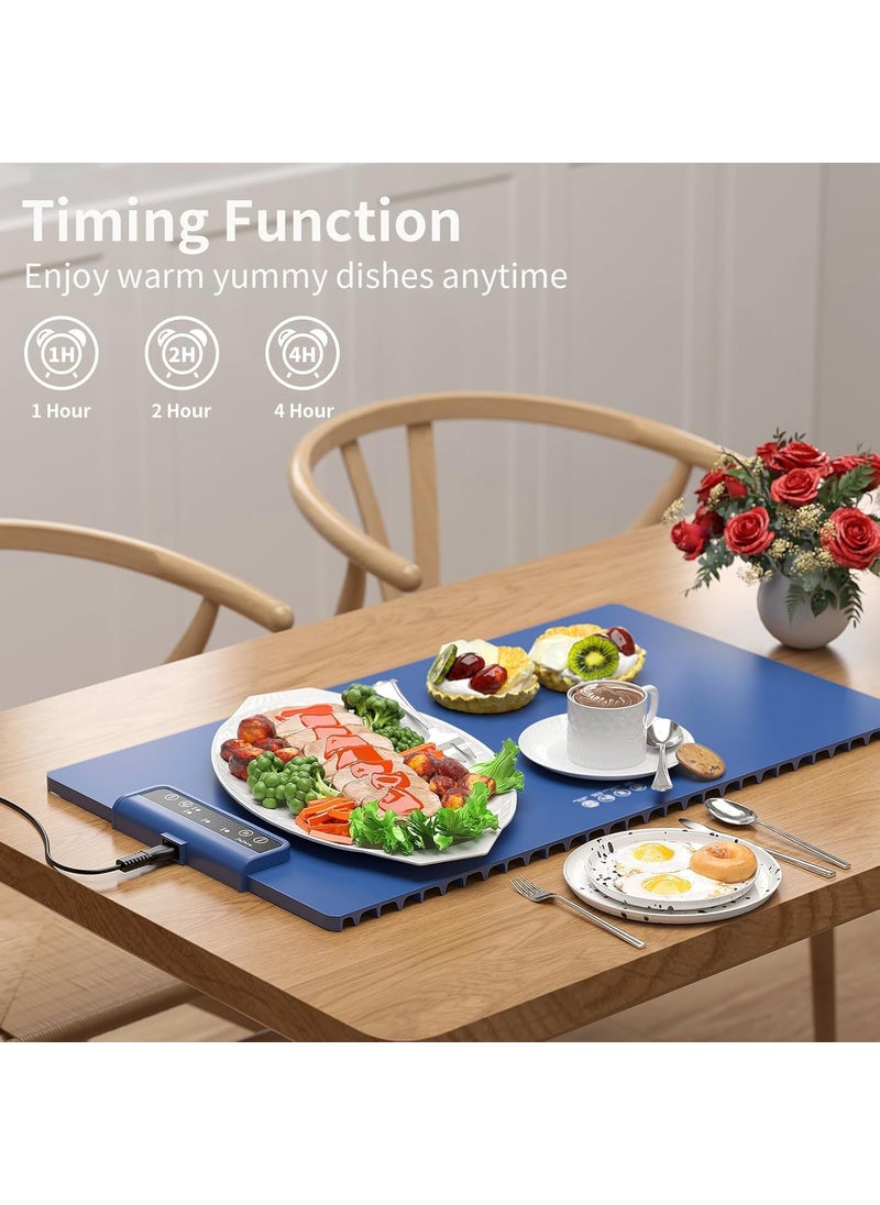 PIKFOS PIKFOS Food Warming Mat Full Surface Heating Electric Warming Tray 3 Temperature Settings Auto ShutOff Silicone Foldable Roll Up Heating Pad for Parties Gatherings Holidays Daily Use  - Image 2