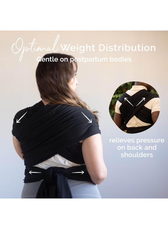Bukela Baby Wrap Carrier, Original Baby Sling Carrier for Newborns (7–35 lbs), Soft, Secure, Hands-Free & Ergonomic, Ideal for Comfortable Bonding, New Parents (Black) - Image 2