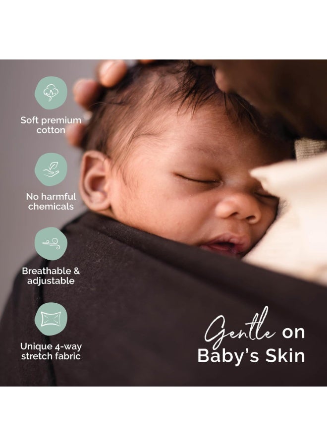 Bukela Baby Wrap Carrier, Original Baby Sling Carrier for Newborns (7–35 lbs), Soft, Secure, Hands-Free & Ergonomic, Ideal for Comfortable Bonding, New Parents (Black) - Image 5