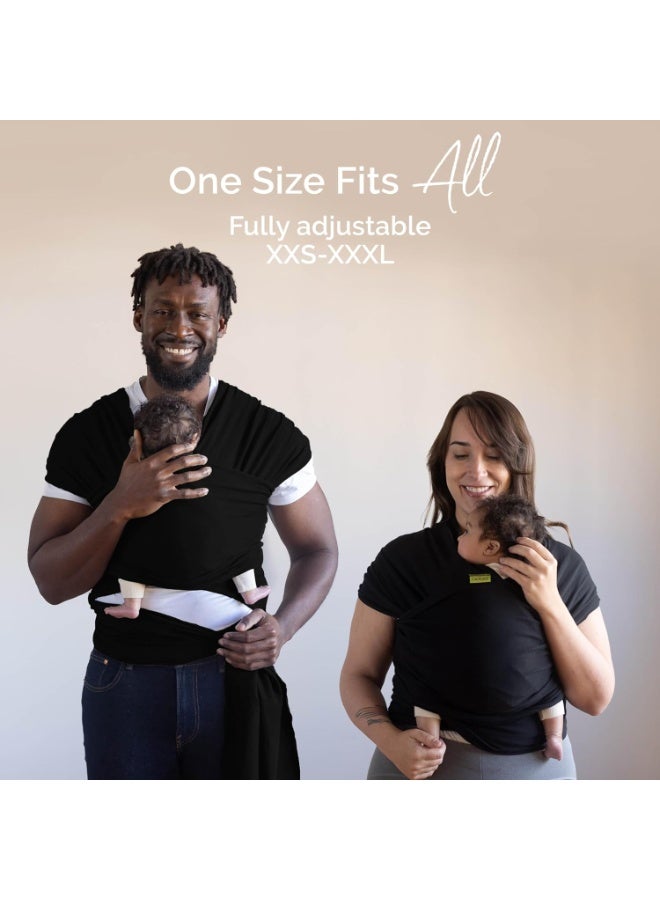 Bukela Baby Wrap Carrier, Original Baby Sling Carrier for Newborns (7–35 lbs), Soft, Secure, Hands-Free & Ergonomic, Ideal for Comfortable Bonding, New Parents (Black) - Image 3