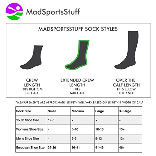 MadSportsStuff Baseball Socks with Stitches in Crew Length (White/Red, Large) - Image 4