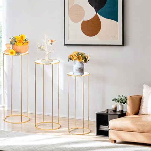Bonastella Cylinder Stands for Party, 3PCS Cylinder Pedestal Stand, Cilindros Para Fiestas Cake Table Stand for Parties Metal Plant Stand Cylinder Tables for Parties Round Cylinder Stands for Party - Image 4