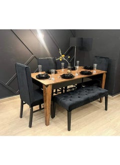 Woplek Dining Table With 3 Chairs and Mini Sofa 140X120X75 Cm -Black - pzsku/Z6AA3F130E348CE5401BCZ/45/_/1723122860/41c4c233-806e-404b-b3ac-41647d86c6ce