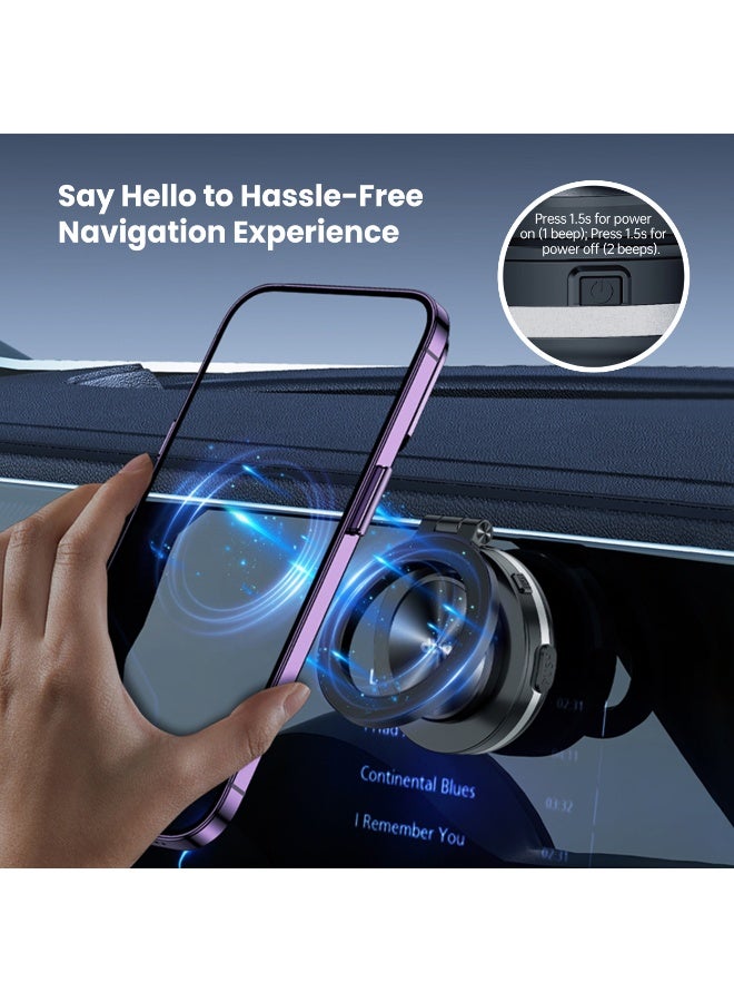 DRIP 🧲📱 Foldable Magnetic Phone Mount Vacuum Suction Adjustable Car Dashboard Holder for iPhone Android - Image 4
