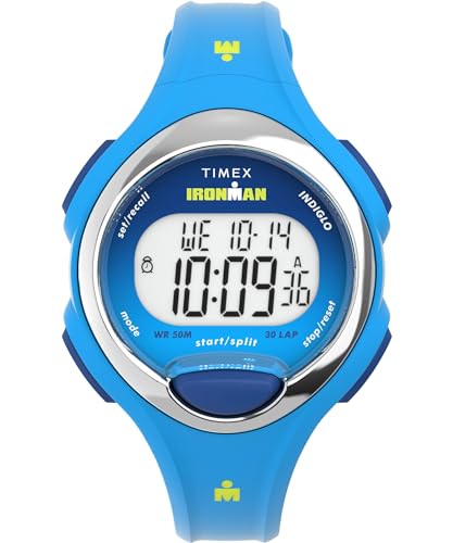 TIMEX ساعة تيمكس للنساء آيرونمان ترايثلون إيسينشال 30 34مم حزام أزرق قرص رقمي علبة زرقاء - Image 1