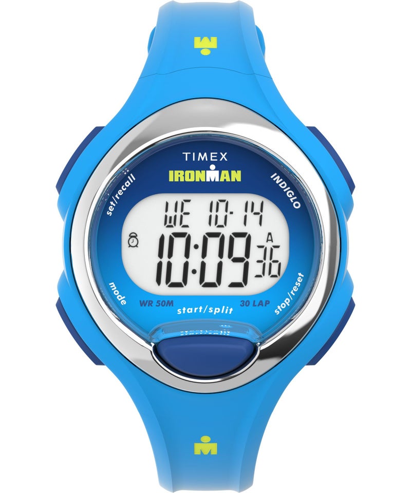 TIMEX ساعة تيمكس للنساء آيرونمان ترايثلون إيسينشال 30 34مم حزام أزرق قرص رقمي علبة زرقاء - Image 2