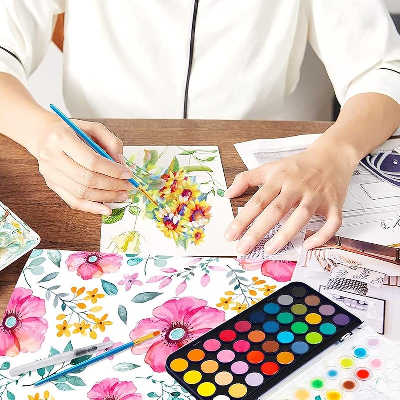 Blablaovy Watercolor Paint Set, 48 Colors Non-toxic Watercolor Paint with a Brush Refillable a Water Brush Pen and Palette, Washable Water Color Paints Sets for Kids Adults Artists Children Students Beginner - Image 4