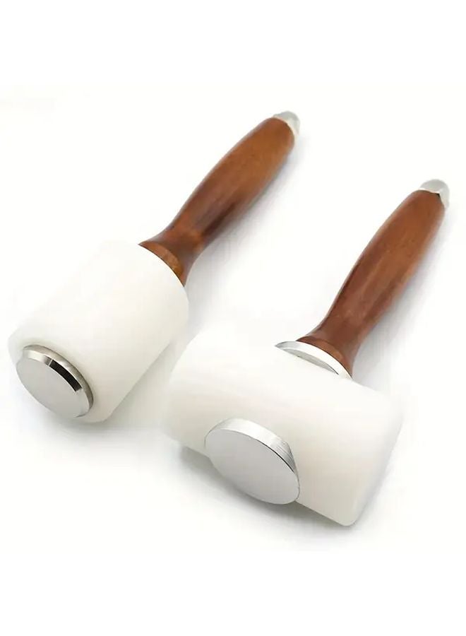2 Piece Set Heavy Duty Nylon Leather Engraving Hammer Professional Leather Crafting Tool - Image 1