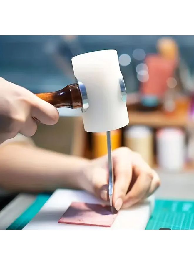 2 Piece Set Heavy Duty Nylon Leather Engraving Hammer Professional Leather Crafting Tool - Image 5