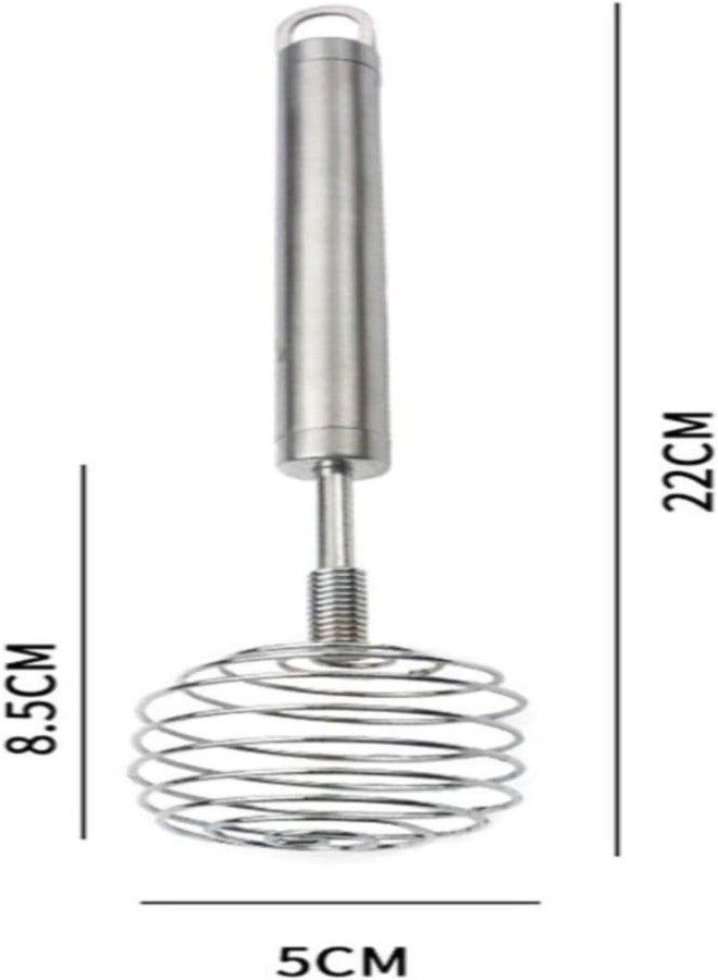 XIBO Steel Spiral Egg Beater Stainless Steel Wire Coil Spiral Whisk Milk and Egg Beater Kitchen Utensils for Blending, Whisking, Beating. - Image 2