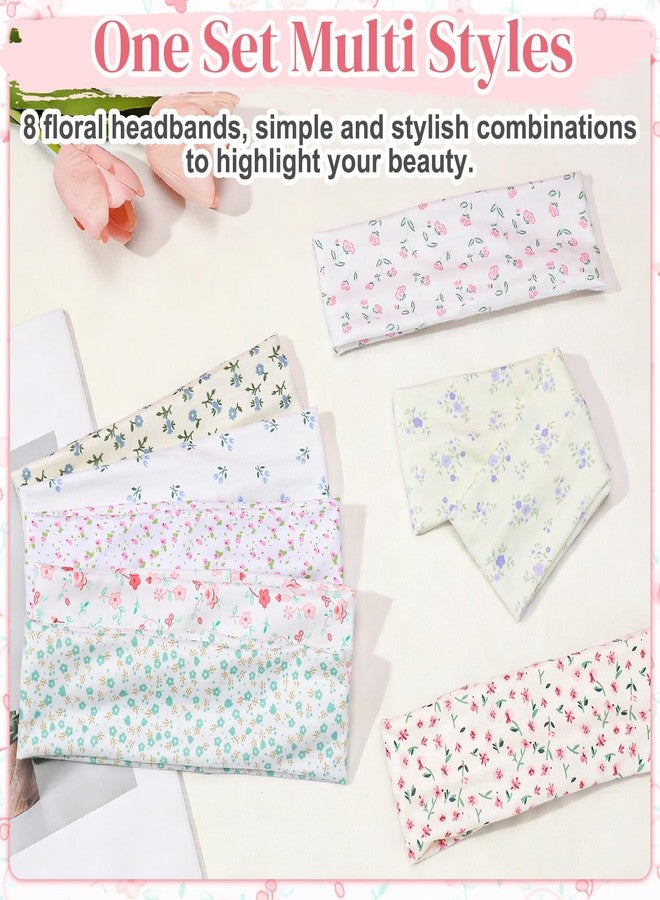 ZhouBoat 8 Pcs Fashion Headbands for Women, Non Slip Elastic Floral Hairbands, Soft Fabric Head Bands for Women Hair Accessories - Image 4
