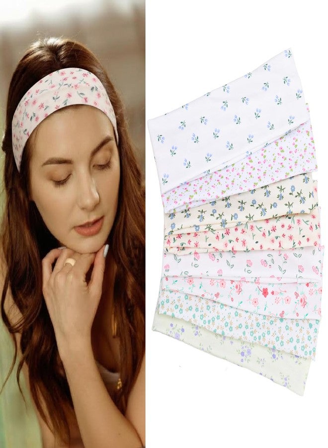 ZhouBoat 8 Pcs Fashion Headbands for Women, Non Slip Elastic Floral Hairbands, Soft Fabric Head Bands for Women Hair Accessories - Image 1