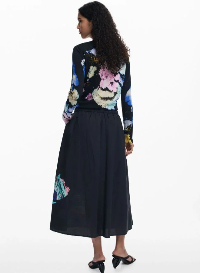 DESIGUAL Black Skirt designed by Mr. Christian Lacroix for Women | Best Price UAE