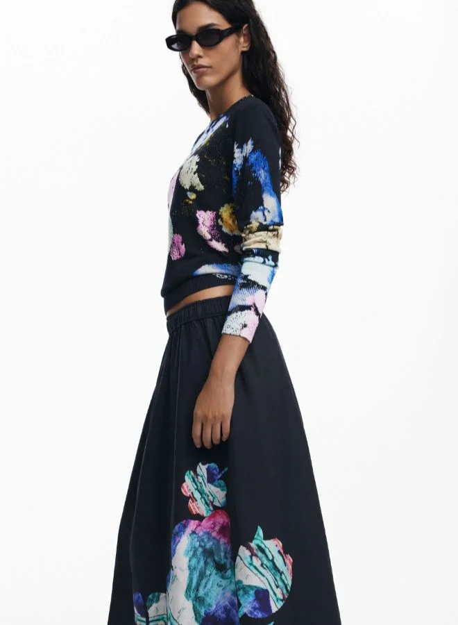 DESIGUAL Black Skirt designed by Mr. Christian Lacroix for Women | Best Price UAE