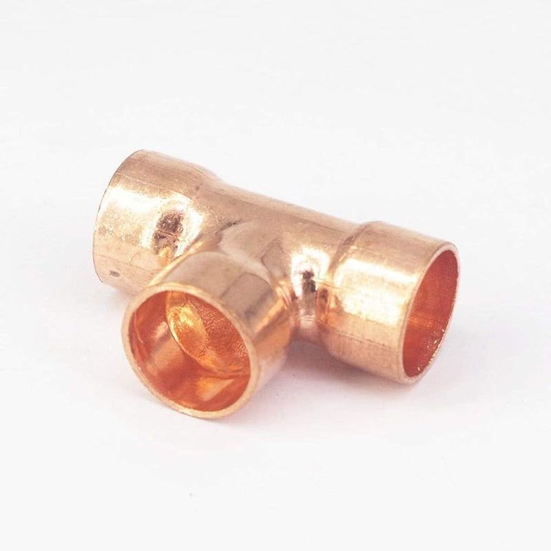 25mm Copper End Feed Equal Tee 3 Way Pipe For Air Conditioner Refrigeration Water Heater - Image 3