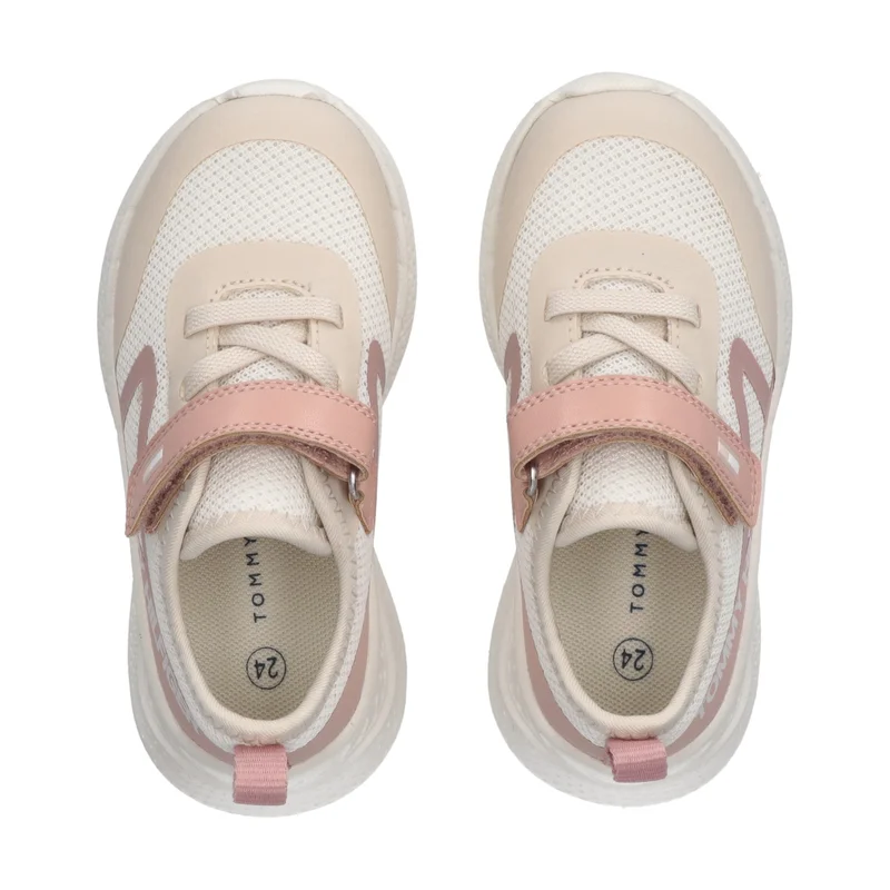 تومي هيلفيغر Little Low Top Lace Up/Velcro Sneakers