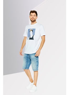 DIESEL Men Crew Neck Short Sleeves Printed T-shirt, White  - Image 2